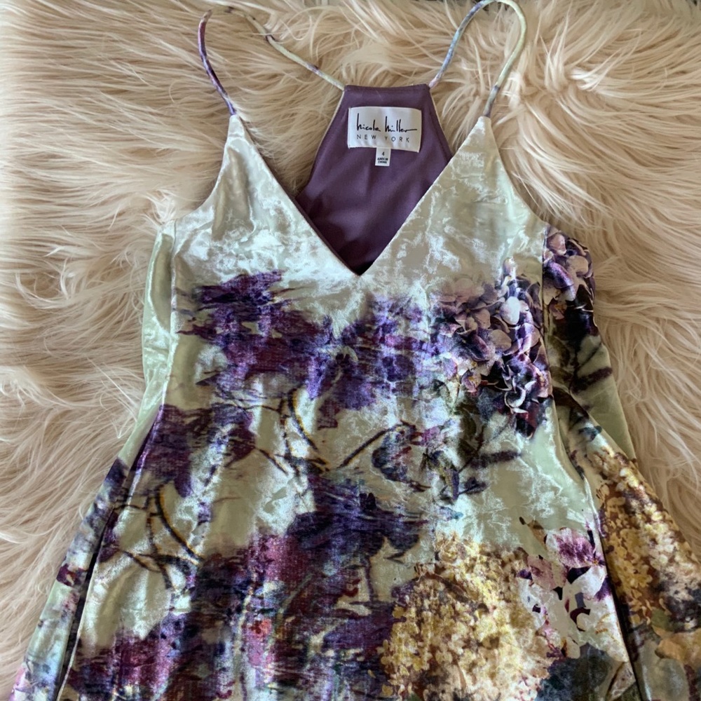 Nicole Miller  Floral Trapeze Casual Maxi Dress